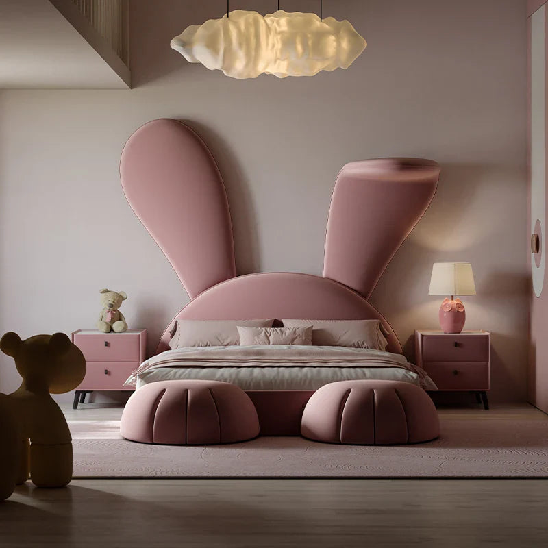 Rabbit Luxe Upholstered Bed | Single Mattress 36"X78" | Hydraulic Storage