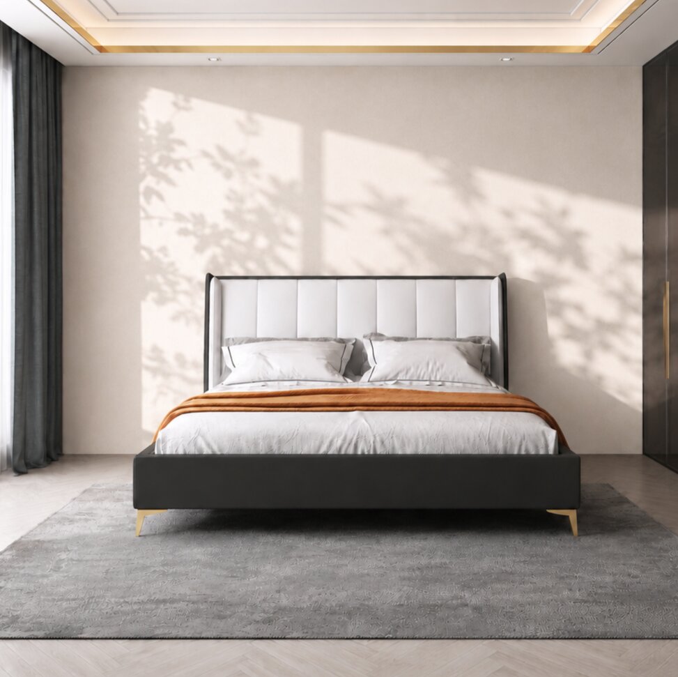 Sterling Grande Upholstered Luxury Bed In Leatherette