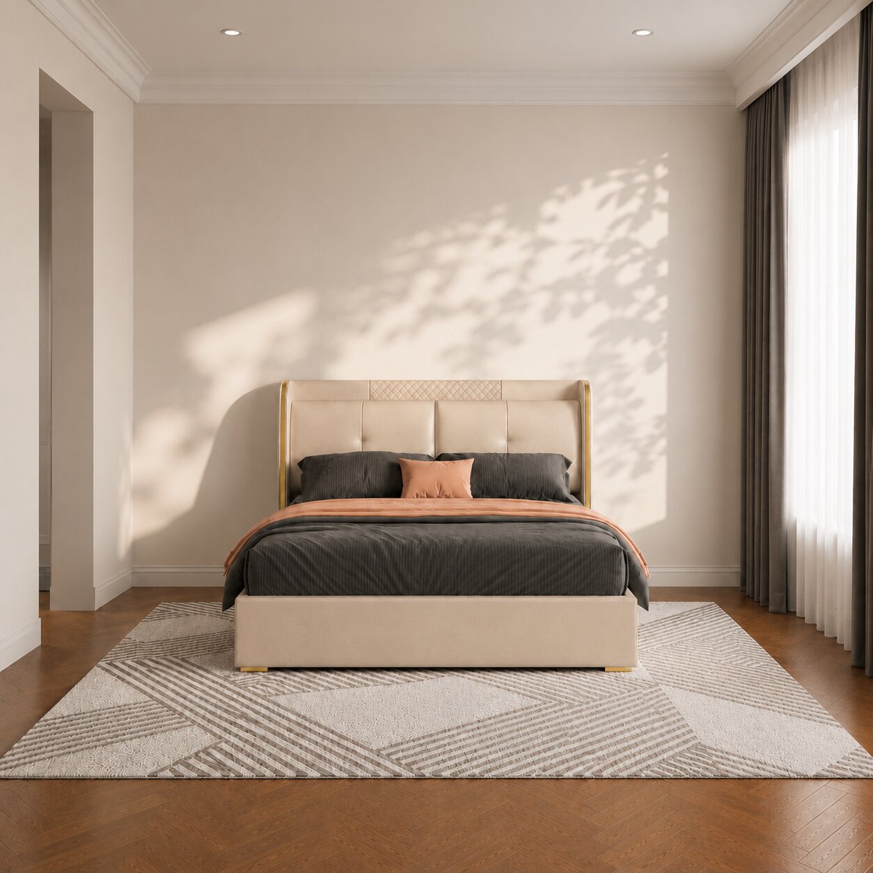 Tony LuxeCloud Upholstered Bed In Leatherette