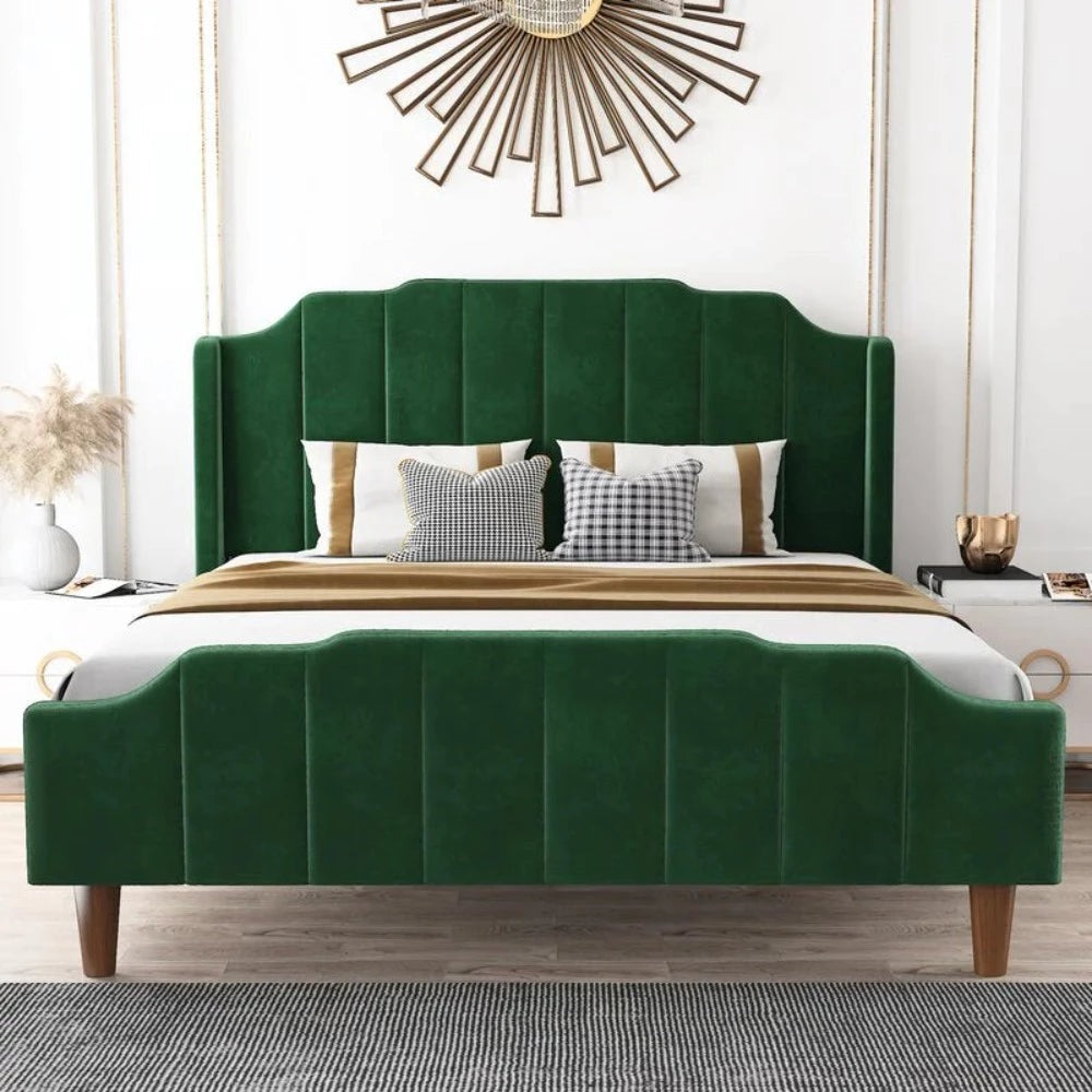 Cova Upholstered Without Storage Bed In Suede