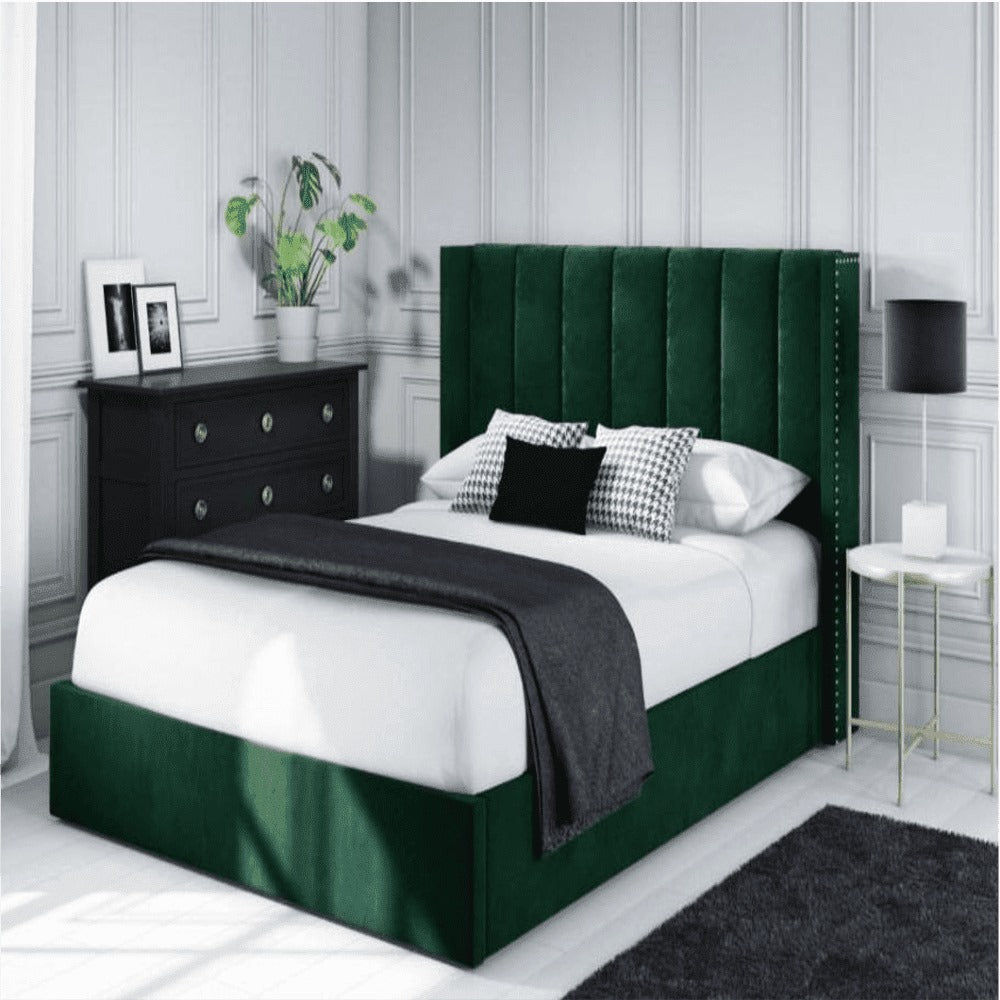 Maddox Upholstered Bed in Green