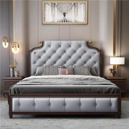 Zeno Premium Upholstered Bed With Storage in Leatherette