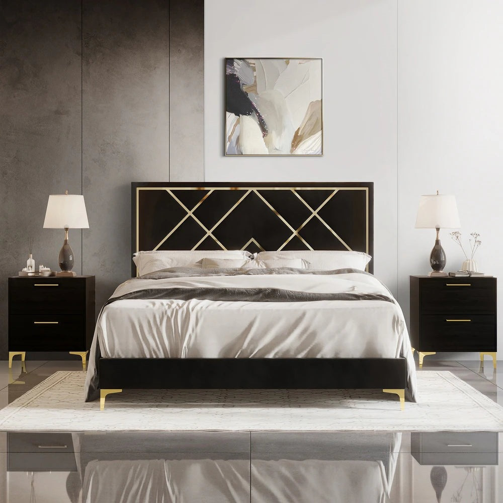 Liza Premium Bed Without Storage in Suede