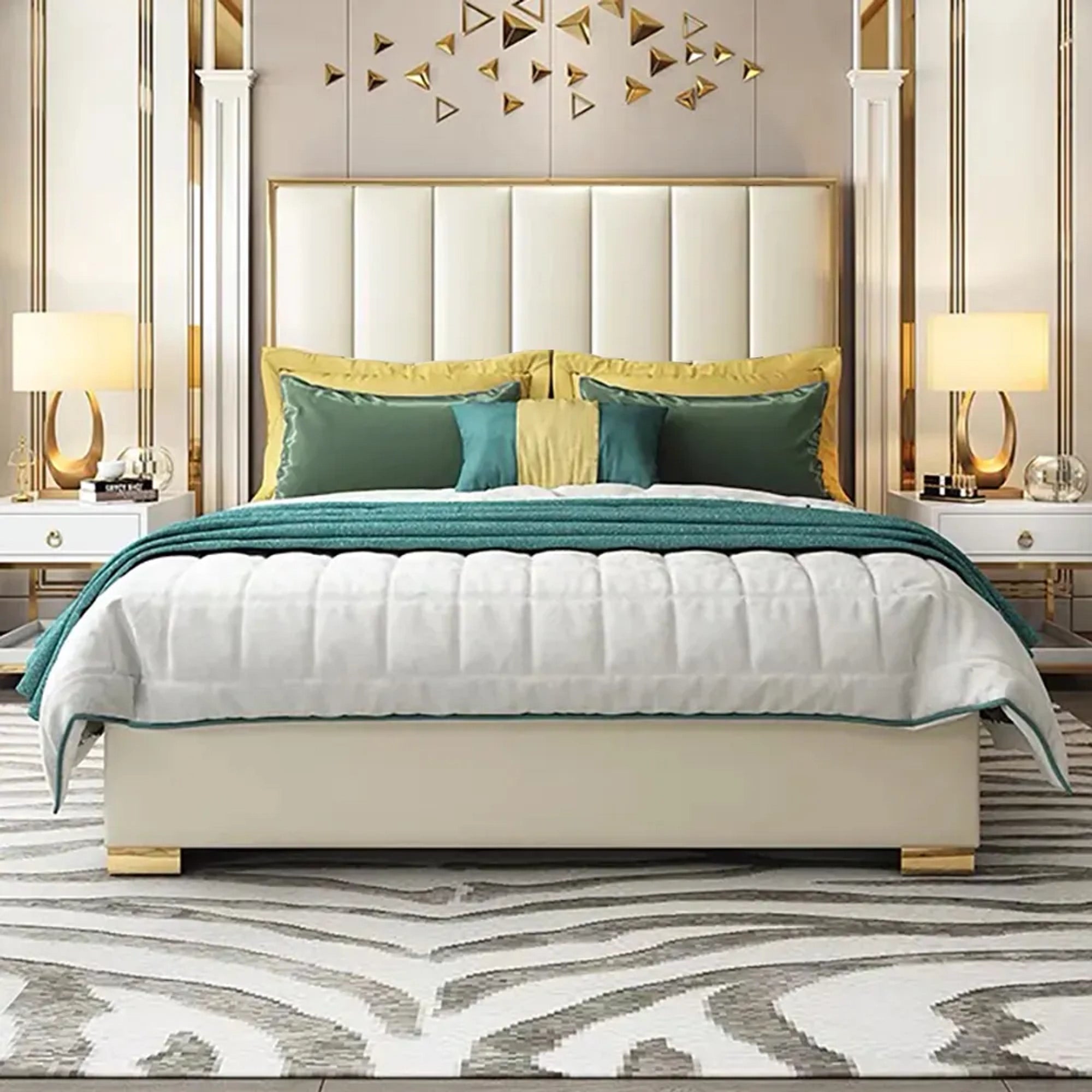 Savage Modern Faux Leather Upholstered Bed