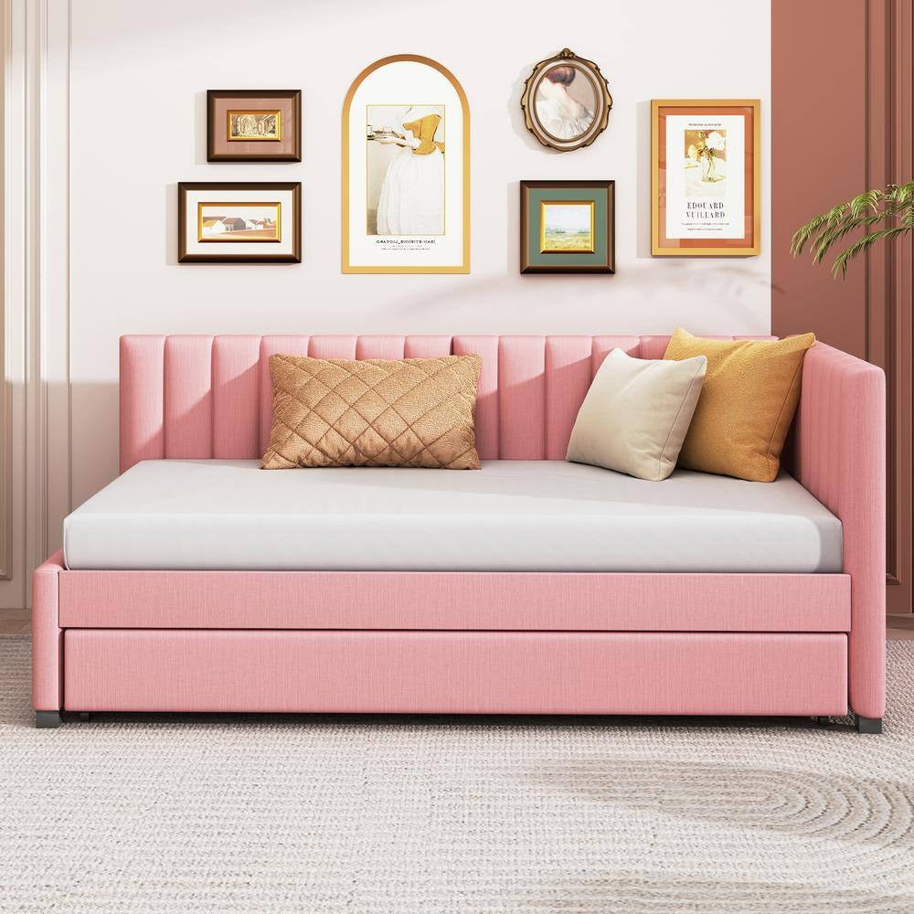 Rose Luxe Velvet Daybed with Pull Out Trundle