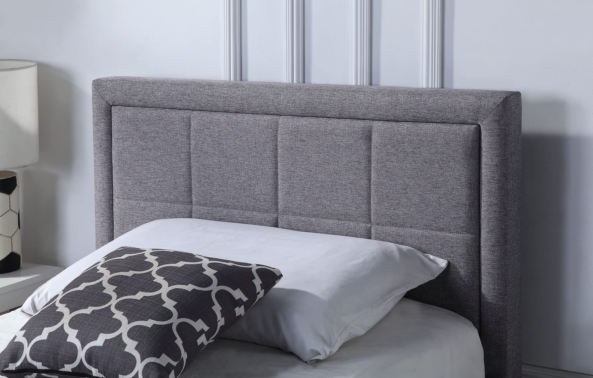 Urban Grid Upholstered Bed with Pull Out Trundle