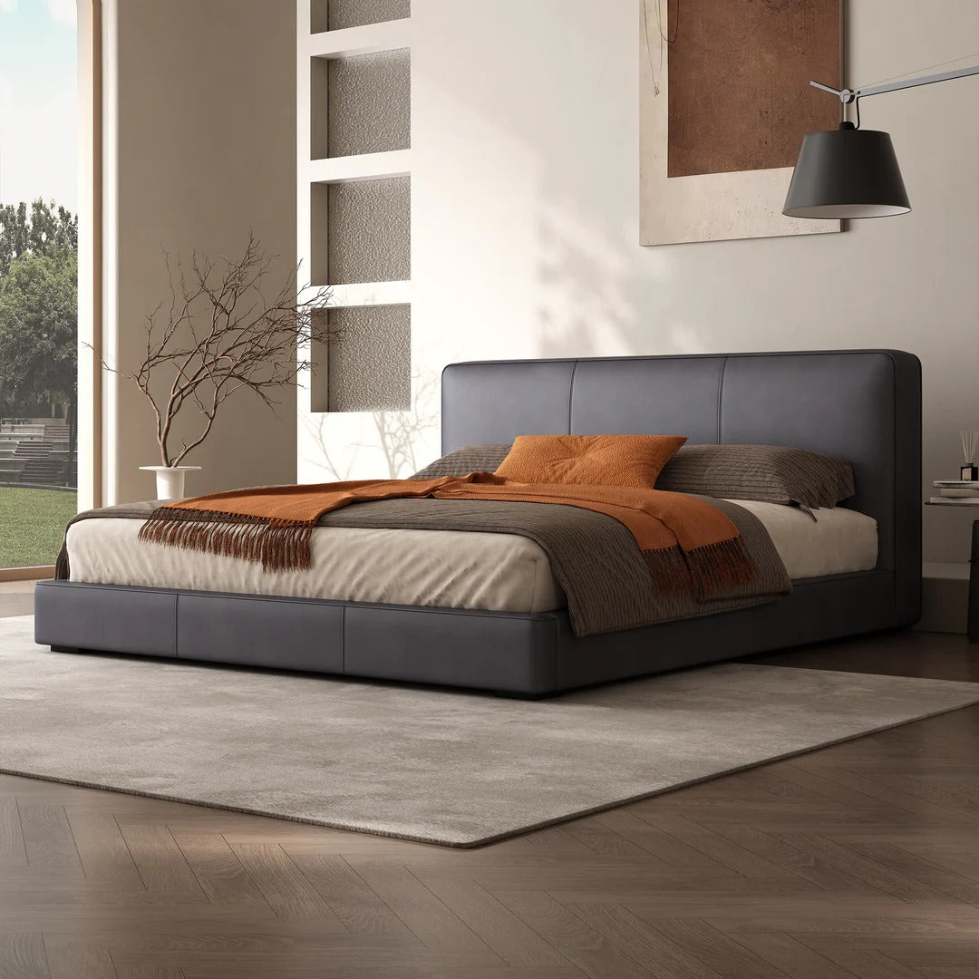 Lorenzo Minimalist Italian Leather Platform Bed