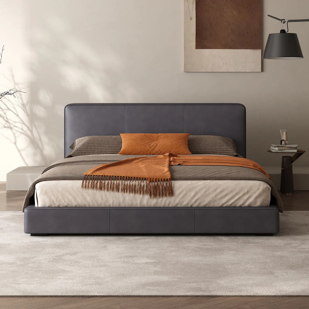Lorenzo Minimalist Italian Leather Platform Bed