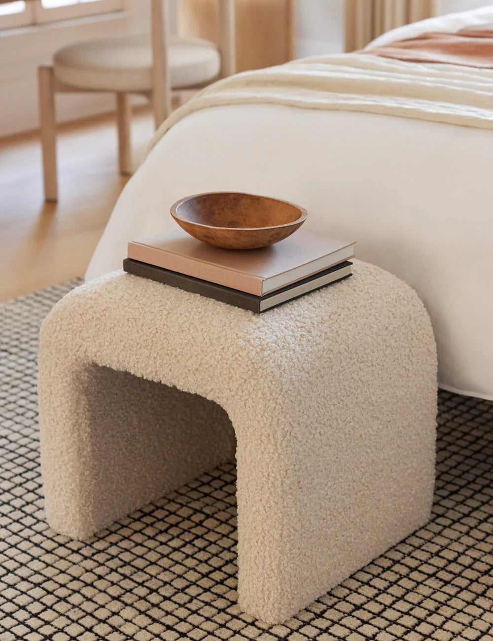 Scandinavian Boucle Stool Arch