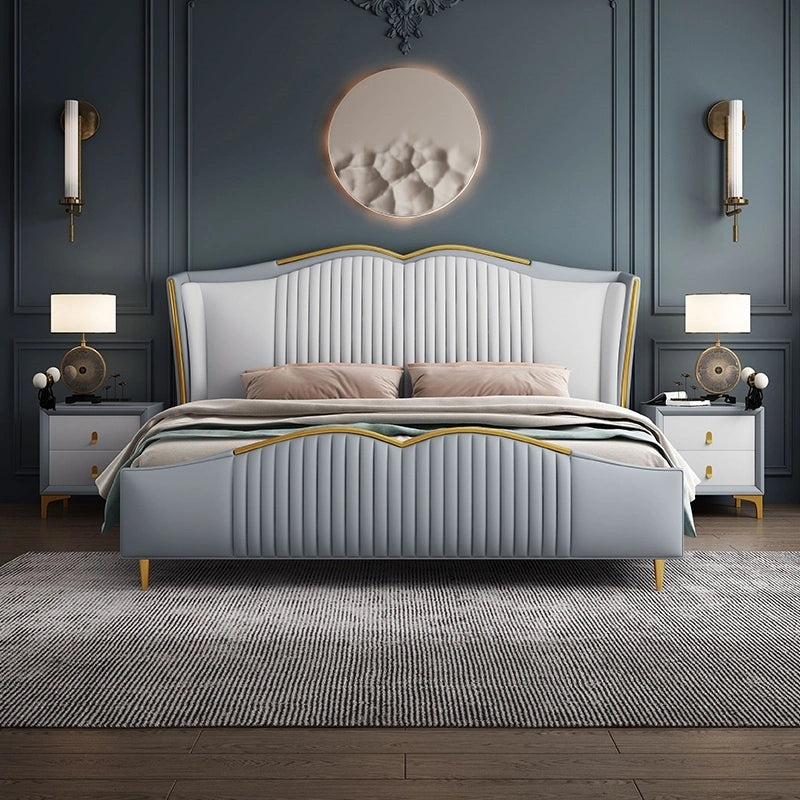 Kora luxury upholstered Bed In Suede