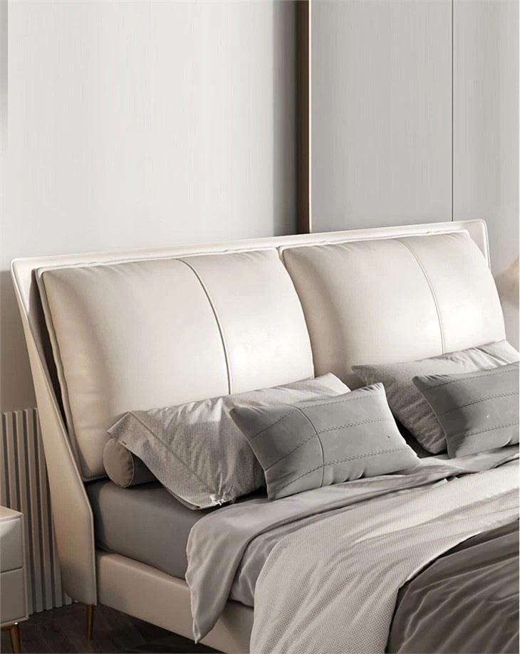 Avenzo Elite Ivory Leatherette Bed