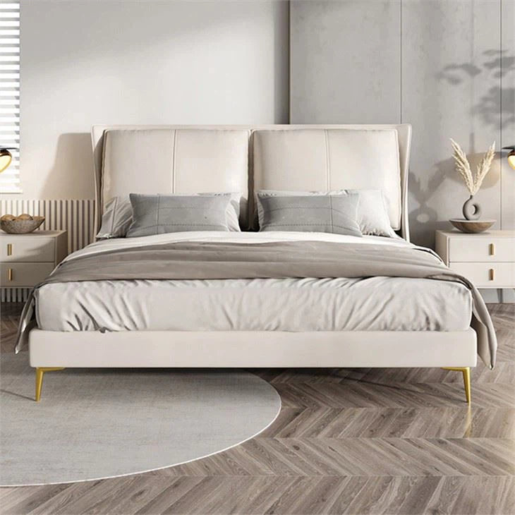 Avenzo Elite Ivory Leatherette Bed