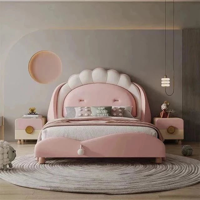 Timtom Upholstered Luxury Bed Without Storage in Pink