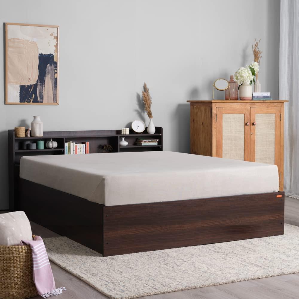 Monaco Wooden Bed With Storage In Brown Color